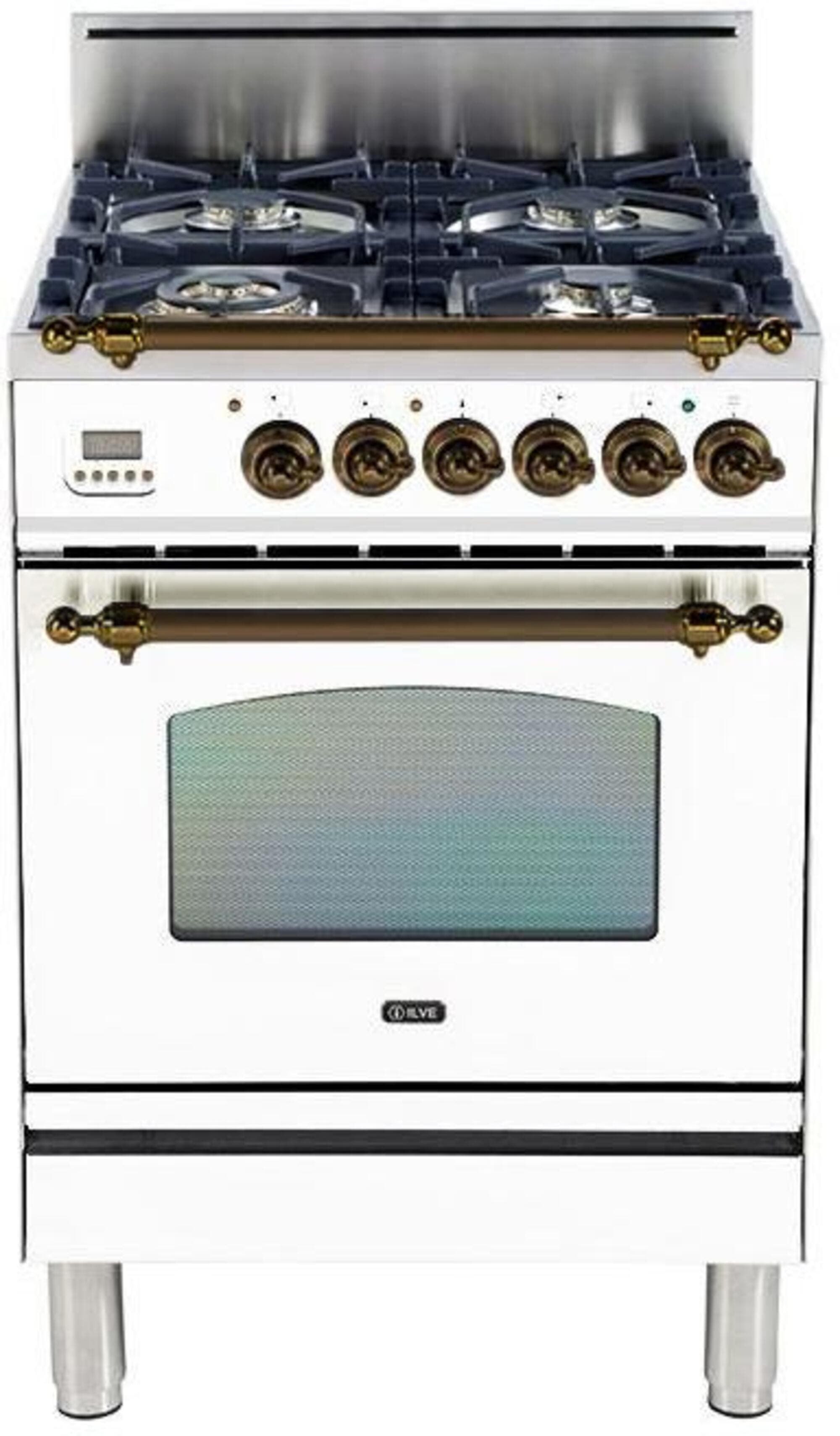 Ilve UPN60DVGGBYLP Liquid Propane In White W/ Bronze Trim
