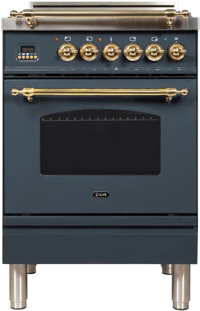 Ilve UPN60DVGGGULP Liquid Propane In Blue Grey W/ Brass Trim