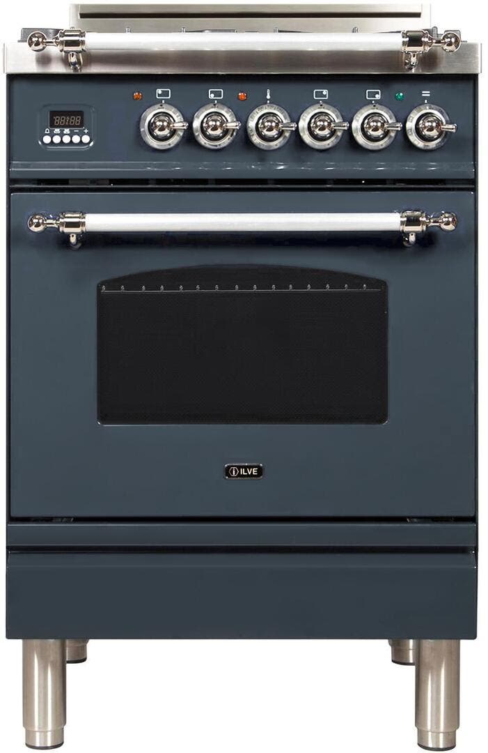 Ilve UPN60DVGGGUXLP Liquid Propane In Blue Grey W/ Chrome Trim