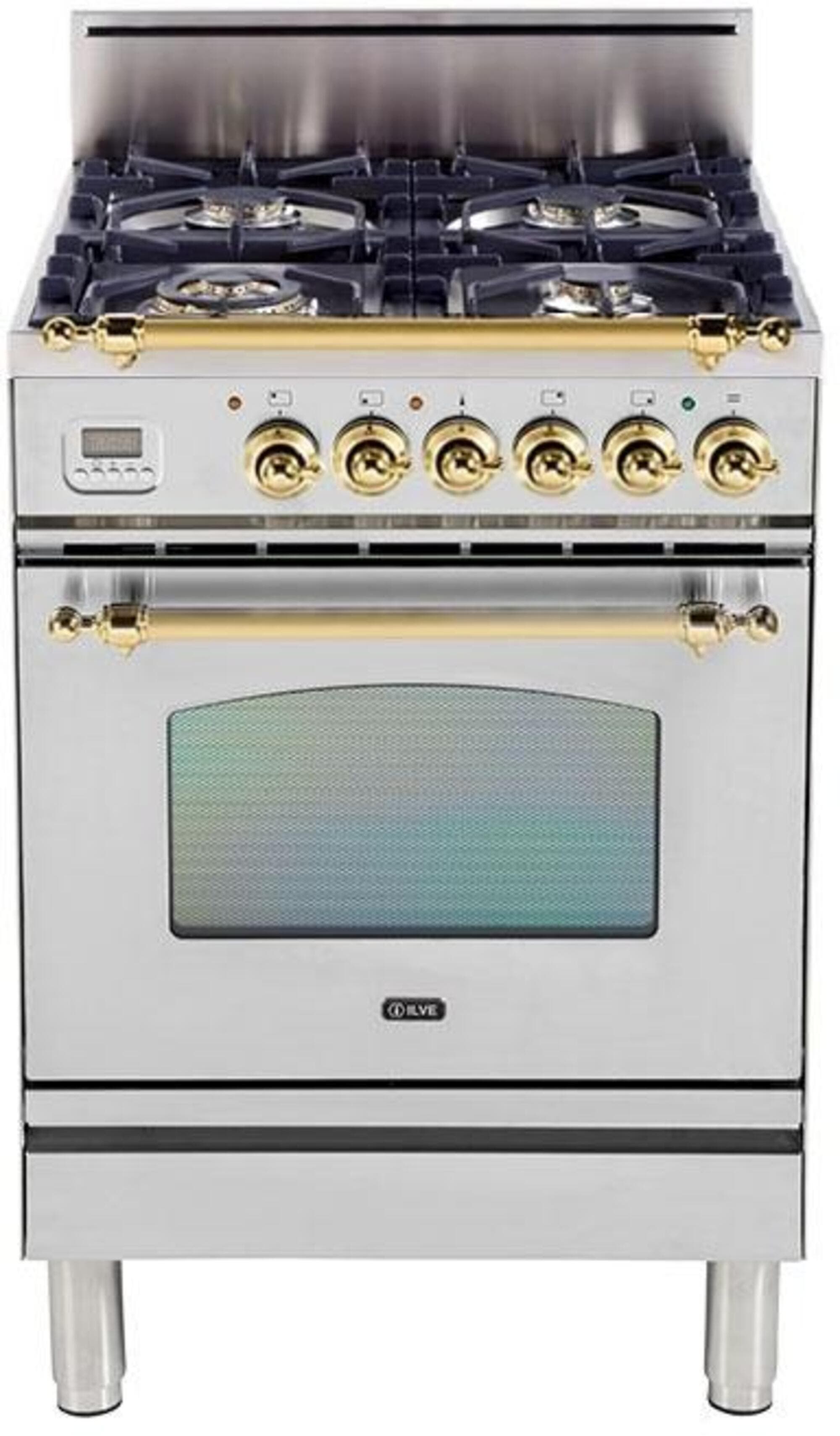 Ilve UPN60DVGGILP Liquid Propane In Stainless Steel W/ Brass Trim