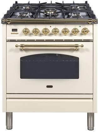 Ilve UPN76DMPALP Liquid Propane In Antique White W/ Brass Trim