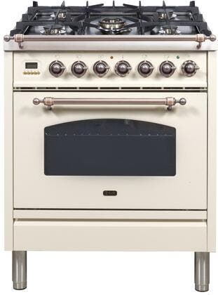 Ilve UPN76DMPAY Natural Gas In Antique White W/ Bronze Trim