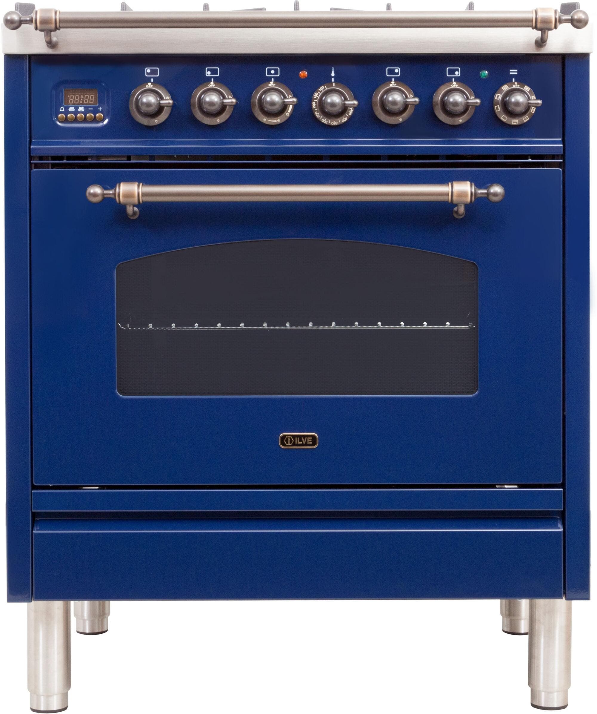 Ilve UPN76DMPBLYLP Liquid Propane In Midnight Blue W/ Bronze Trim