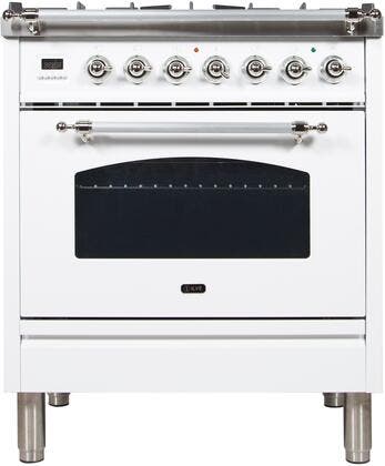 Ilve UPN76DMPBXLP Liquid Propane In White W/ Chrome Trim