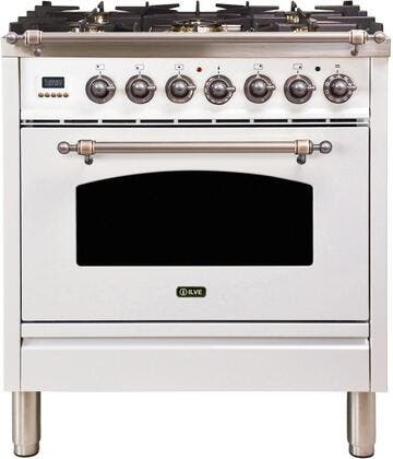 Ilve UPN76DMPBY Natural Gas In White W/ Bronze Trim
