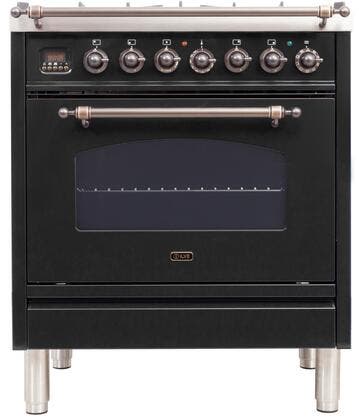 Ilve UPN76DMPMY Natural Gas In Matte Graphite W/ Bronze Trim