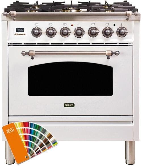 Ilve UPN76DMPRALYLP Liquid Propane In Custom Ral Color W/ Bronze Trim