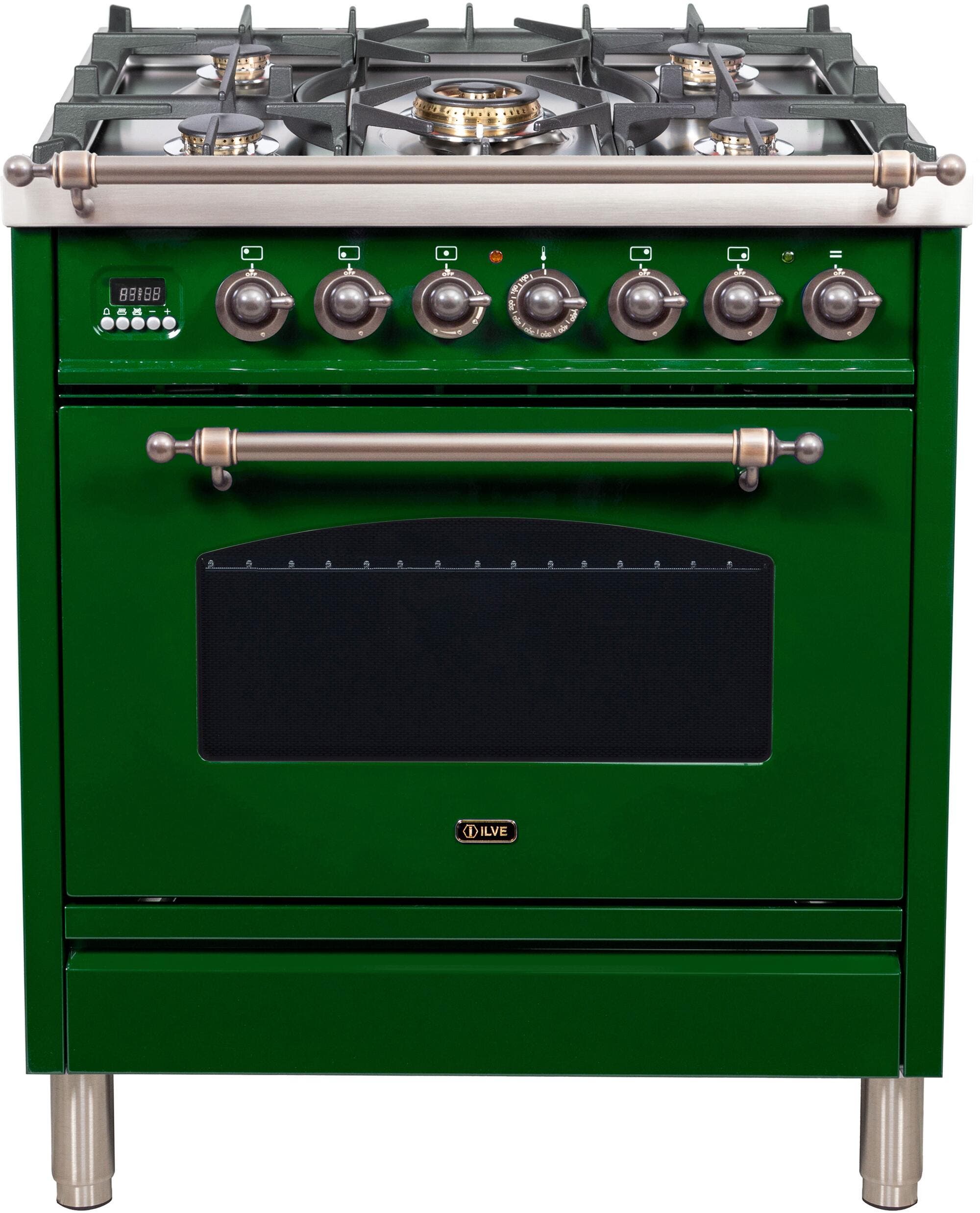 Ilve UPN76DMPVSYLP Liquid Propane In Emerald Green W/ Bronze Trim