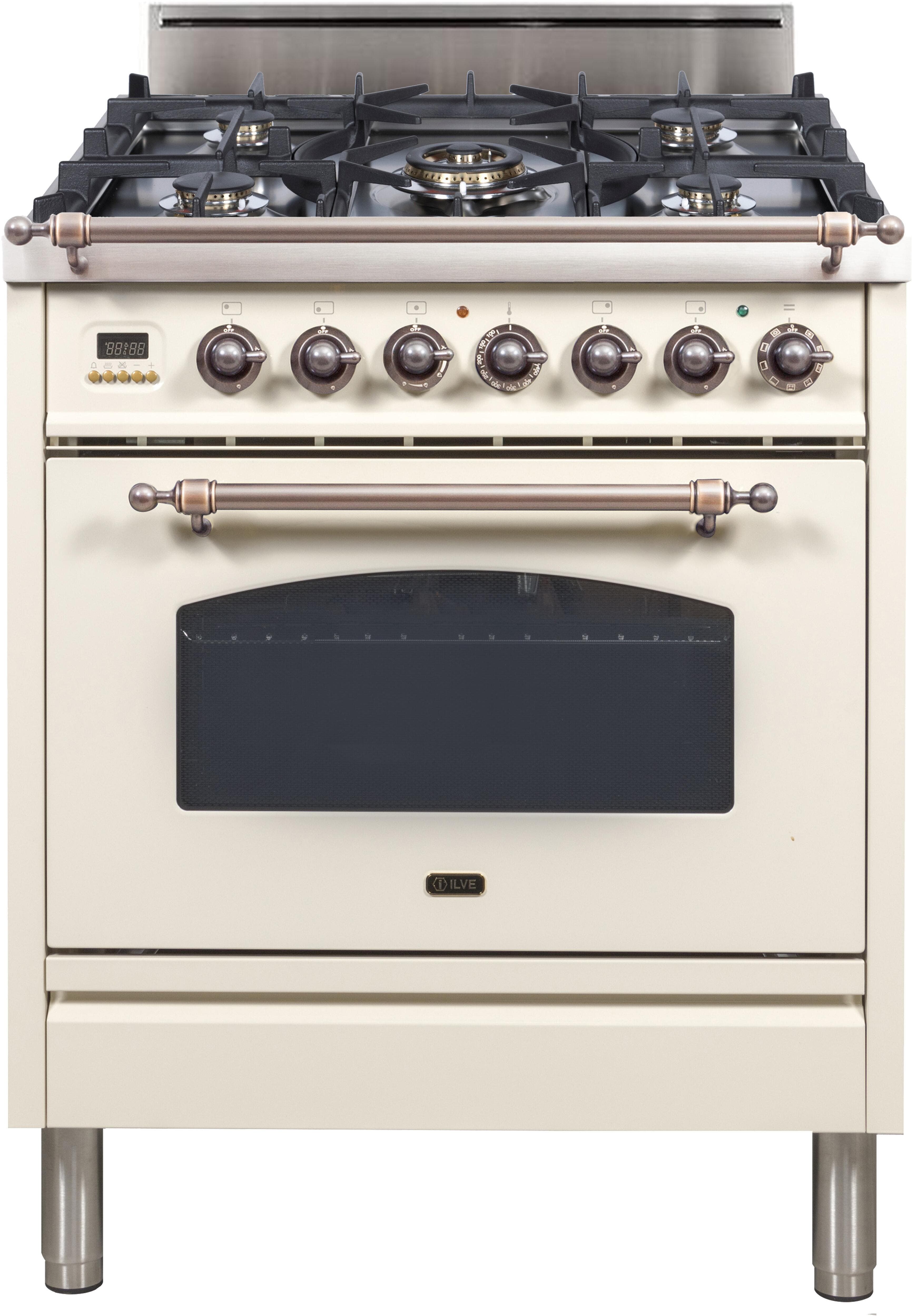Ilve UPN76DVGGAYLP Liquid Propane In Antique White W/ Bronze Trim