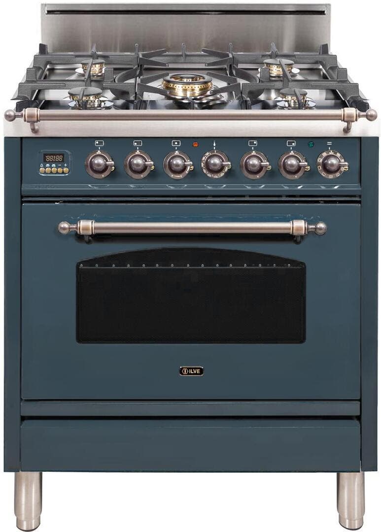 Ilve UPN76DVGGGUYLP Liquid Propane In Blue Grey W/ Bronze Trim
