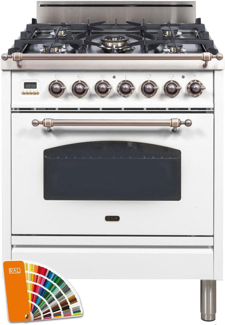 Ilve UPN76DVGGRALYLP Liquid Propane In Custom Ral Color W/ Bronze Trim
