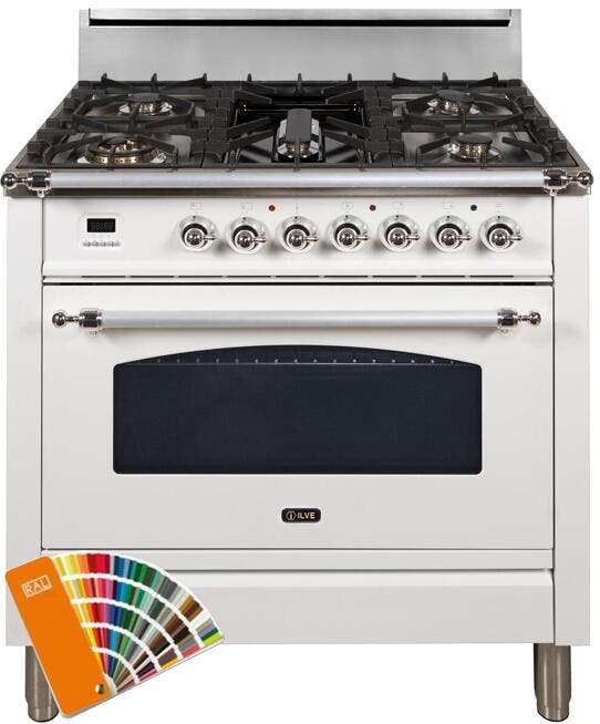Ilve UPN90FDVGGRALXLP Liquid Propane In Custom Ral Color W/ Chrome Trim