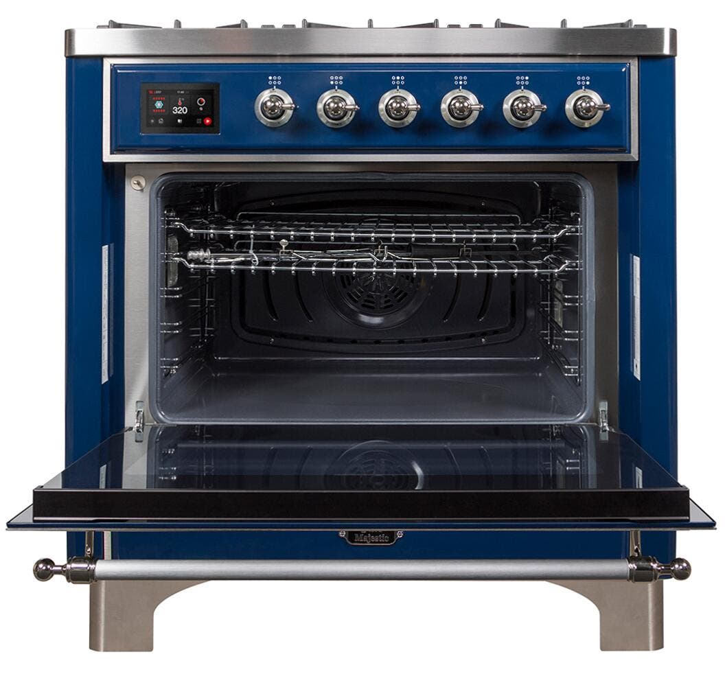 Ilve UM096DNS3MBCLP Liquid Propane In Midnight Blue W/ Chrome Trim