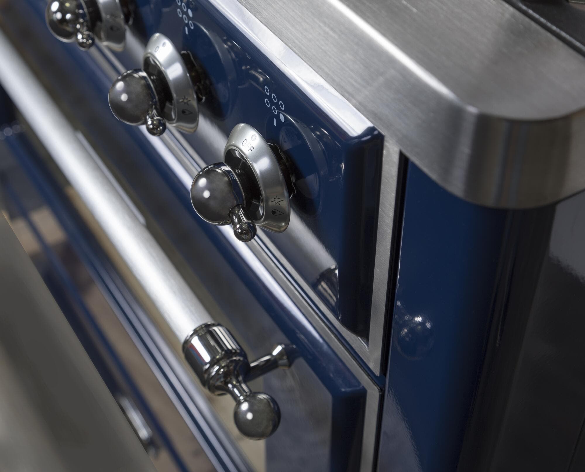 Ilve UM096DNS3MBCLP Liquid Propane In Midnight Blue W/ Chrome Trim