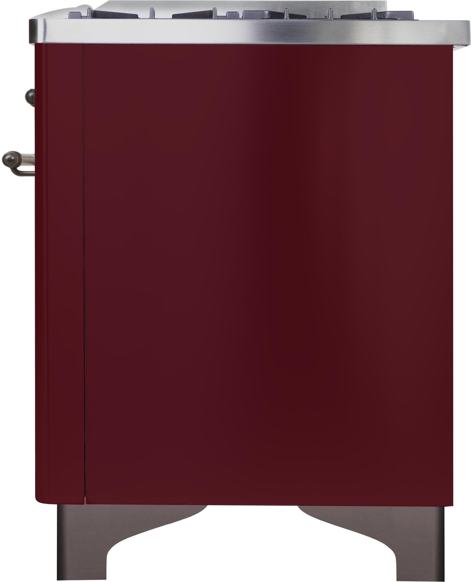 Ilve UM096DNS3BUBLP Liquid Propane In Burgundy W/ Bronze Trim