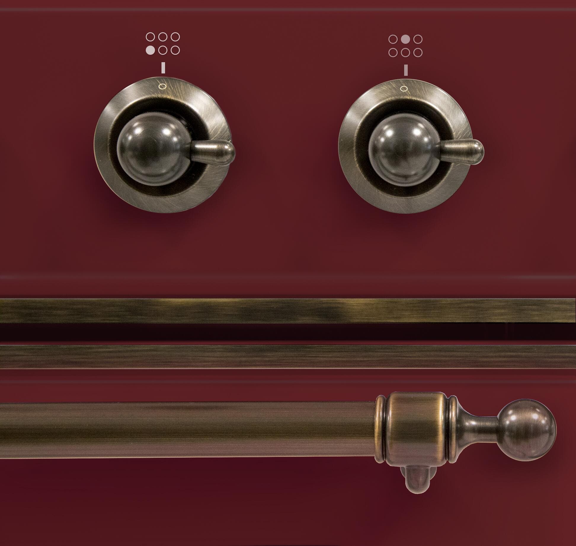 Ilve UM096DNS3BUBLP Liquid Propane In Burgundy W/ Bronze Trim
