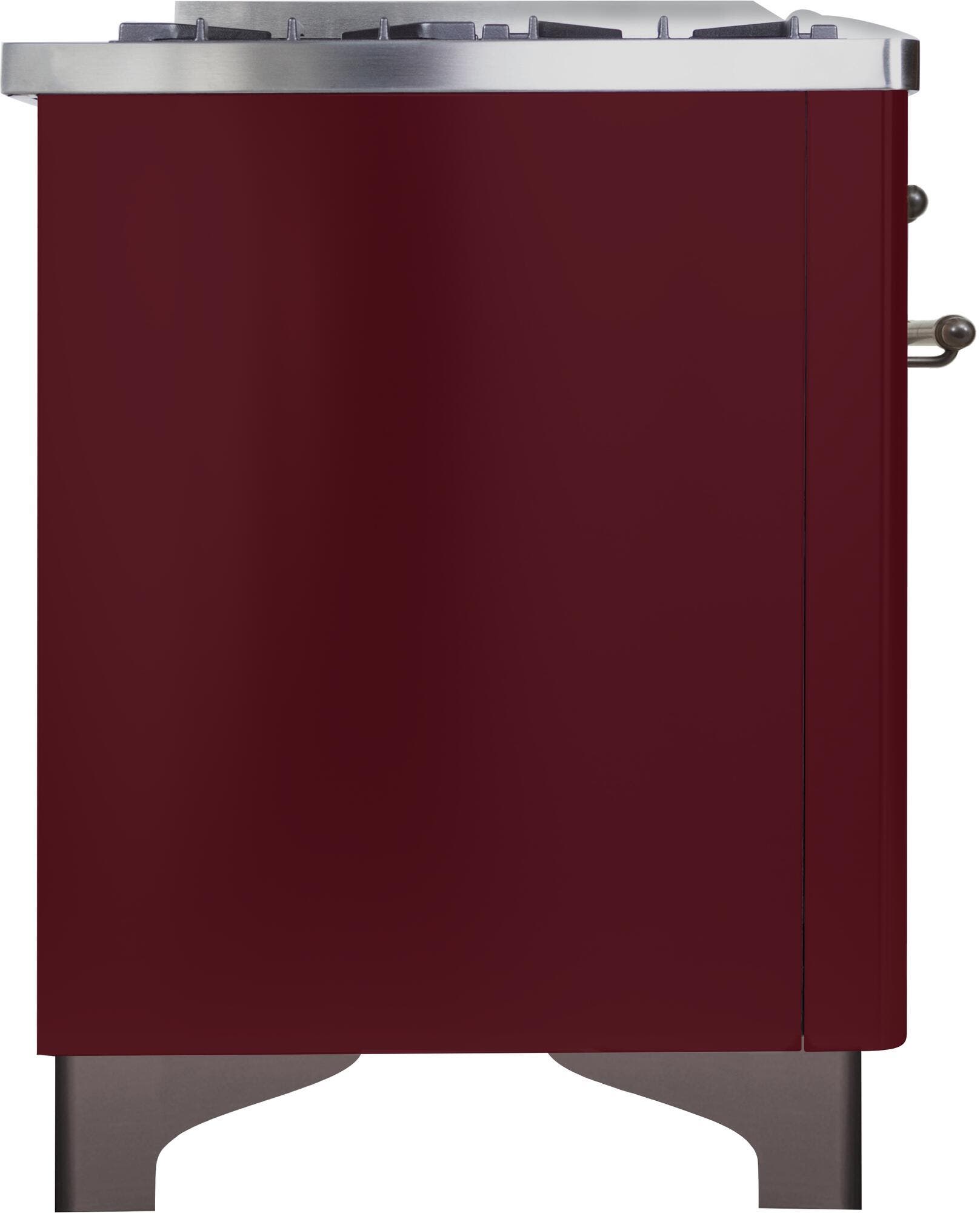 Ilve UM096DNS3BUBLP Liquid Propane In Burgundy W/ Bronze Trim