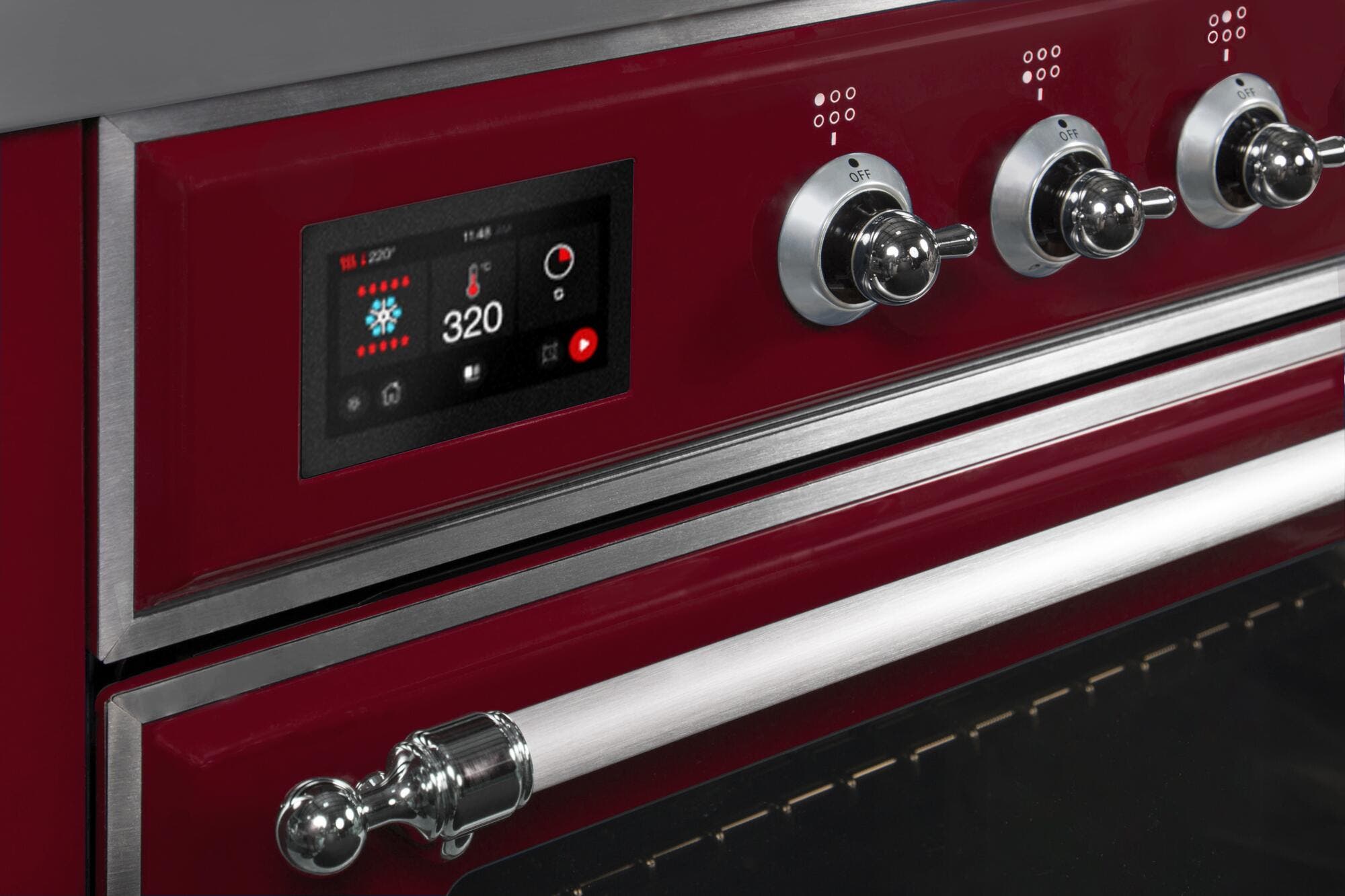 Ilve UM096DNS3BUCLP Liquid Propane In Burgundy W/ Chrome Trim