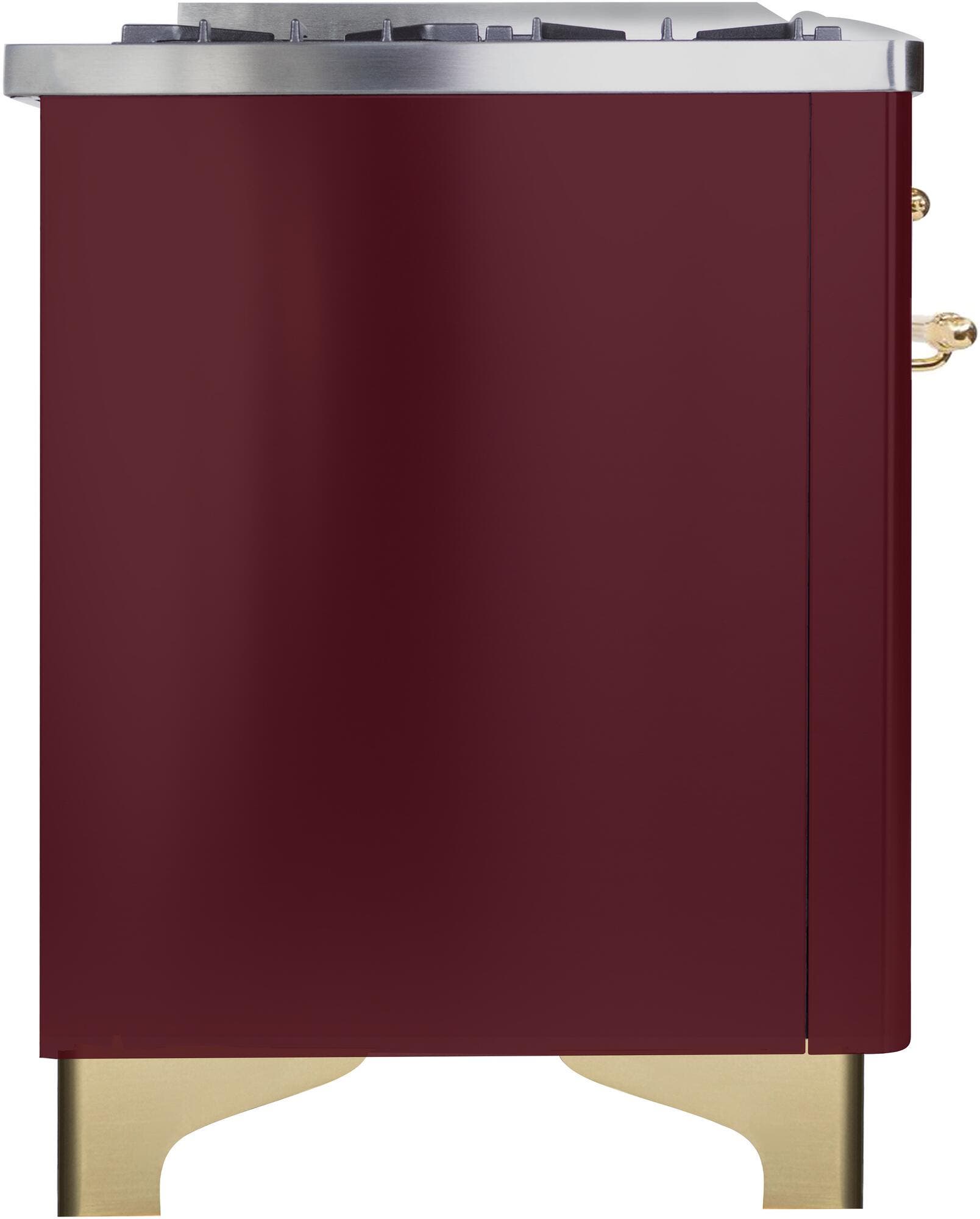 Ilve UM096DNS3BUGLP Liquid Propane In Burgundy W/ Brass Trim