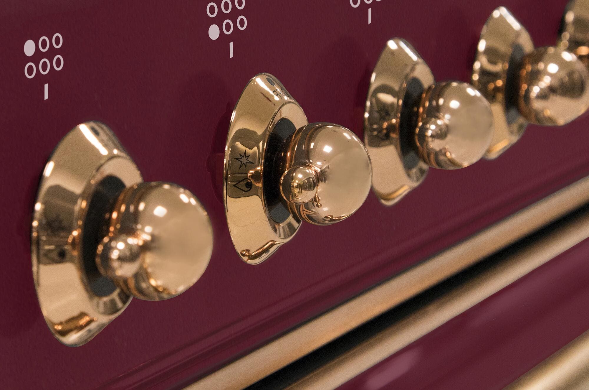 Ilve UM096DNS3BUPLP Liquid Propane In Burgundy W/ Copper Trim