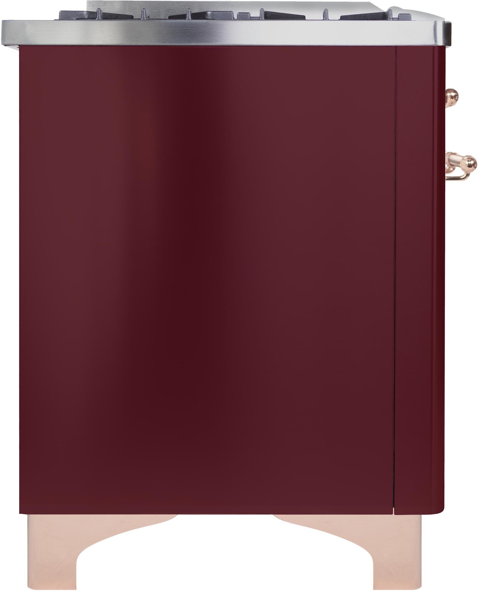 Ilve UM096DNS3BUPLP Liquid Propane In Burgundy W/ Copper Trim