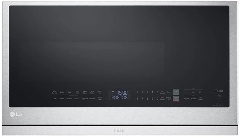 LG MVEL2137D 2.1 cu. ft. Smart Over-the-Range Microwave with ExtendaVent®  2.0: Printproof Black Stainless Steel in PrintProof Black Stainless Steel