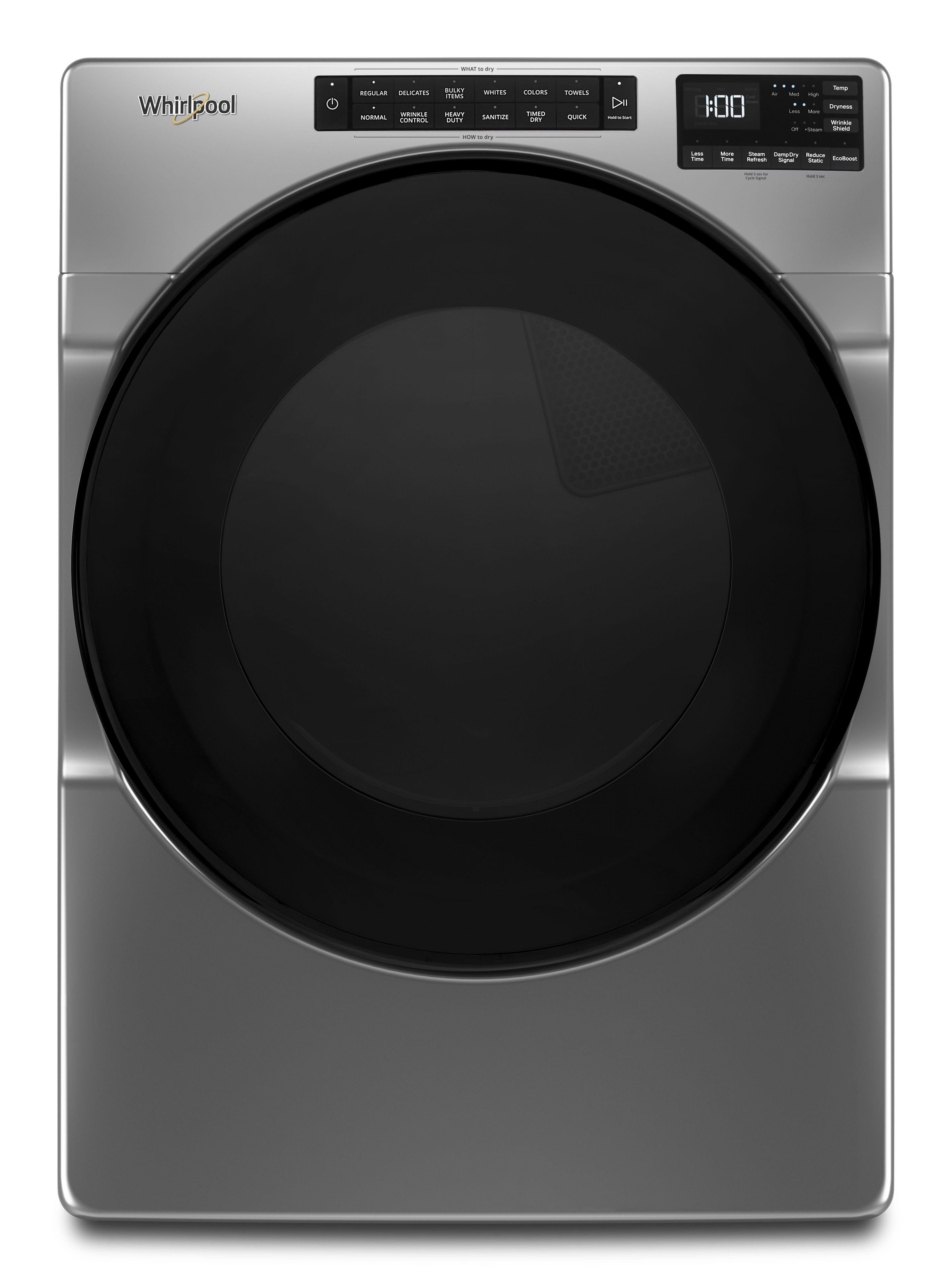 Whirlpool WGD6605MC 27 Inch Front Load Gas Dryer: Chrome Chrome