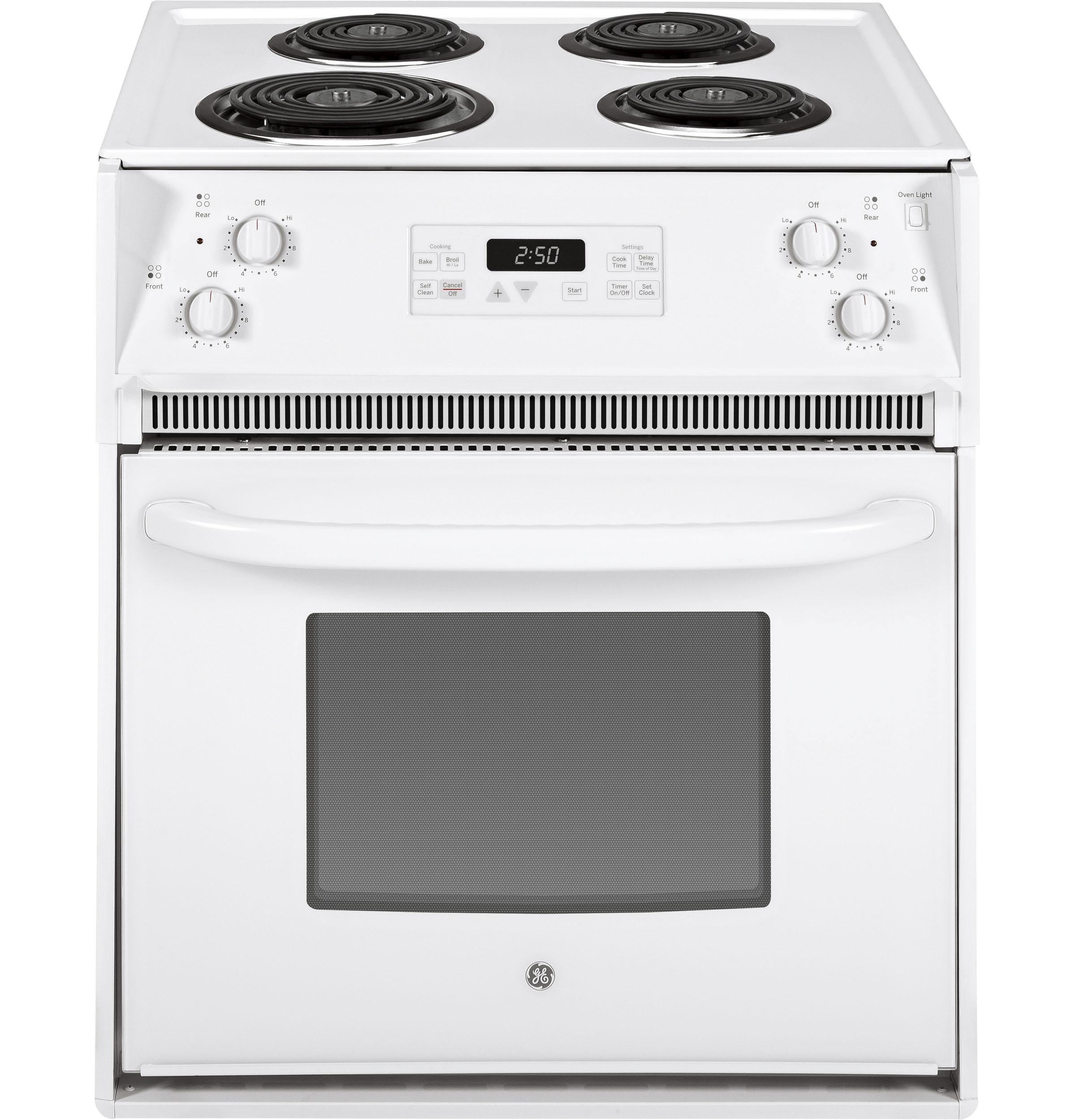 GE JM250DTWW 27 Inch Drop-in Electric Range White | Plesser's