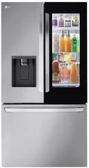 36 Inch Counter-Depth MAX™ Smart French Door Refrigerator with Extra Large 26 cu. ft. Total Capacity, WiFi, Edge-to-Edge InstaView® Design, ThinQ®, Slim SpacePlus® Ice System, Dual Ice Makers, Door Cooling+, Cool Guard Interior, Sabbath Mode, and ENERGY STAR® Certified