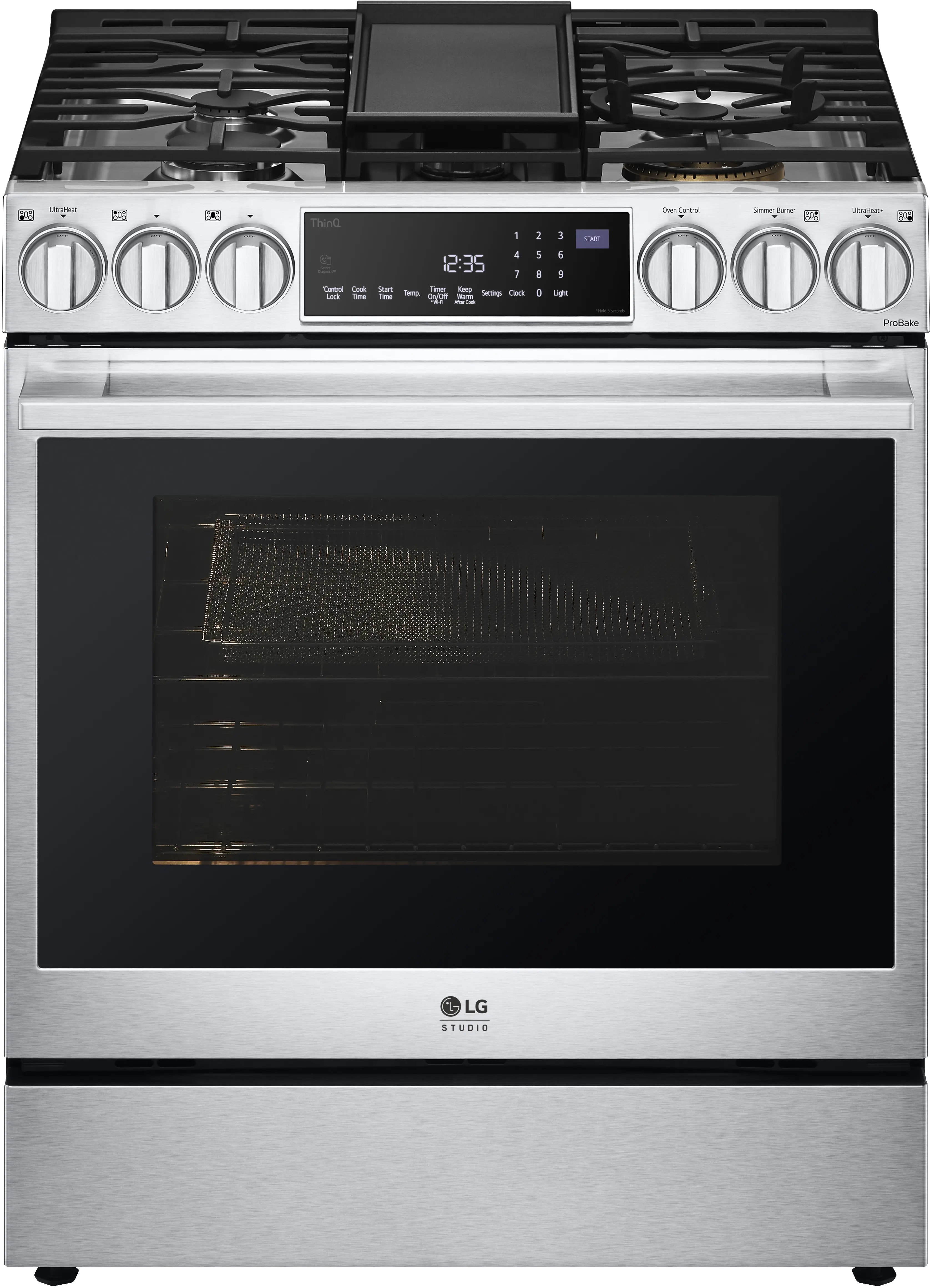 LG Studio LSDS6338F 30 Inch Smart Slide-in Dual Fuel Range