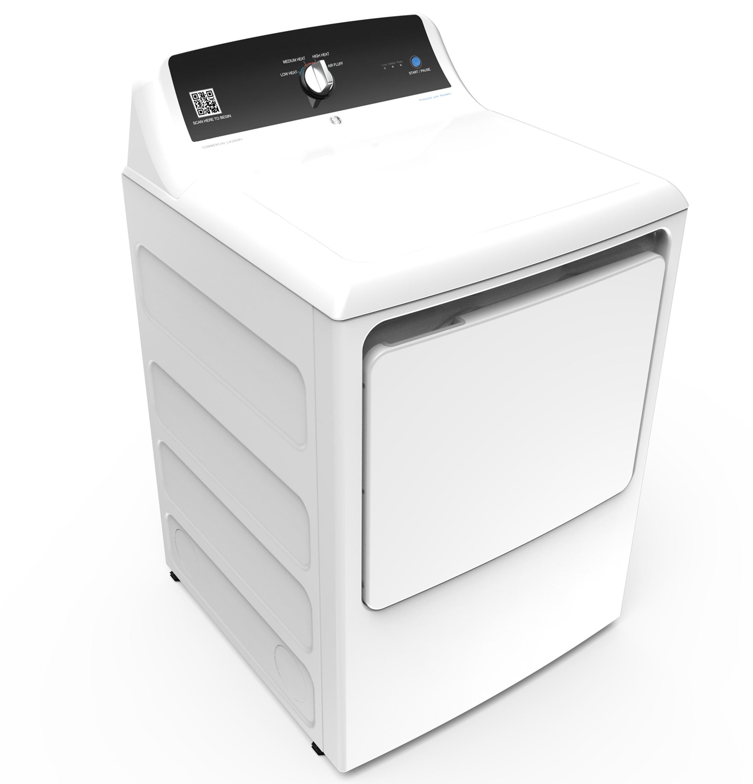 GE VTD52EASRWB 27 Inch Commercial Electric Dryer White | Plesser's