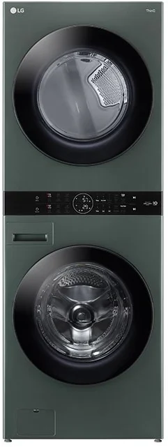 LG WKGX201HGA 27 Inch Smart Gas Single Unit WashTower Nature Green