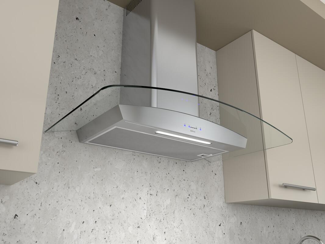 GOMEZ16EVO フライト付き Zephyr ZRVE30CGC Racenna Wall Hood w/ Led Lights and 600 CFM: 30