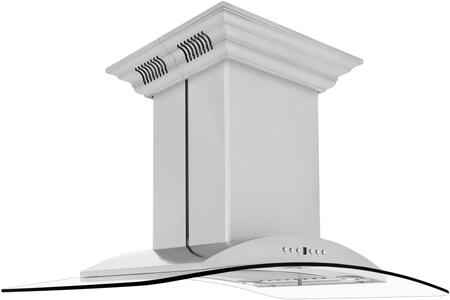 Zline GL9ICRNBT36 Island Mount Range Hood with Built-in CrownSound B...