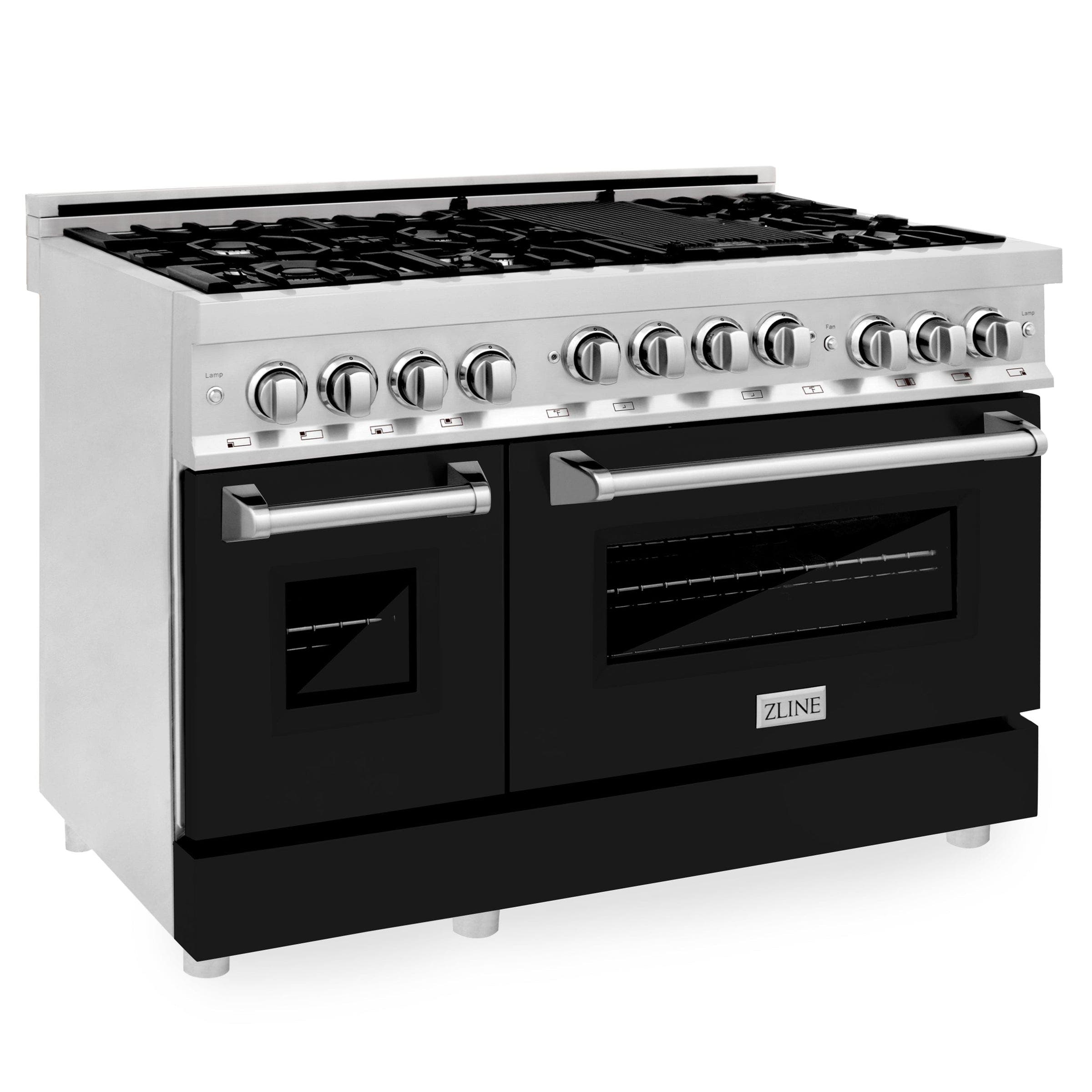 Zline RGSBLM48 Durasnow Stainless Steel With Door In Matte Black