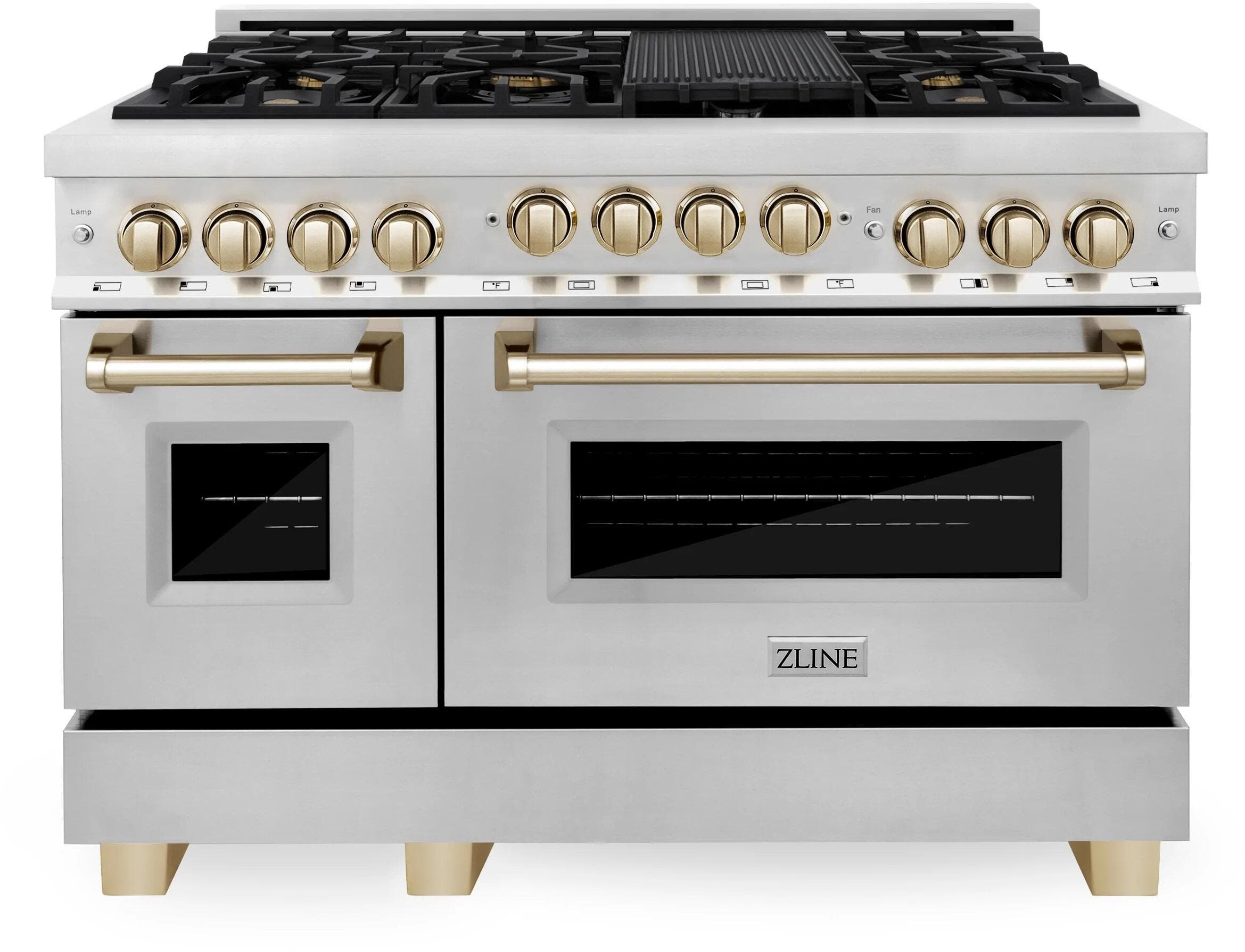 Zline RGSZSN48G Durasnow Stainless Steel With Gold Accents