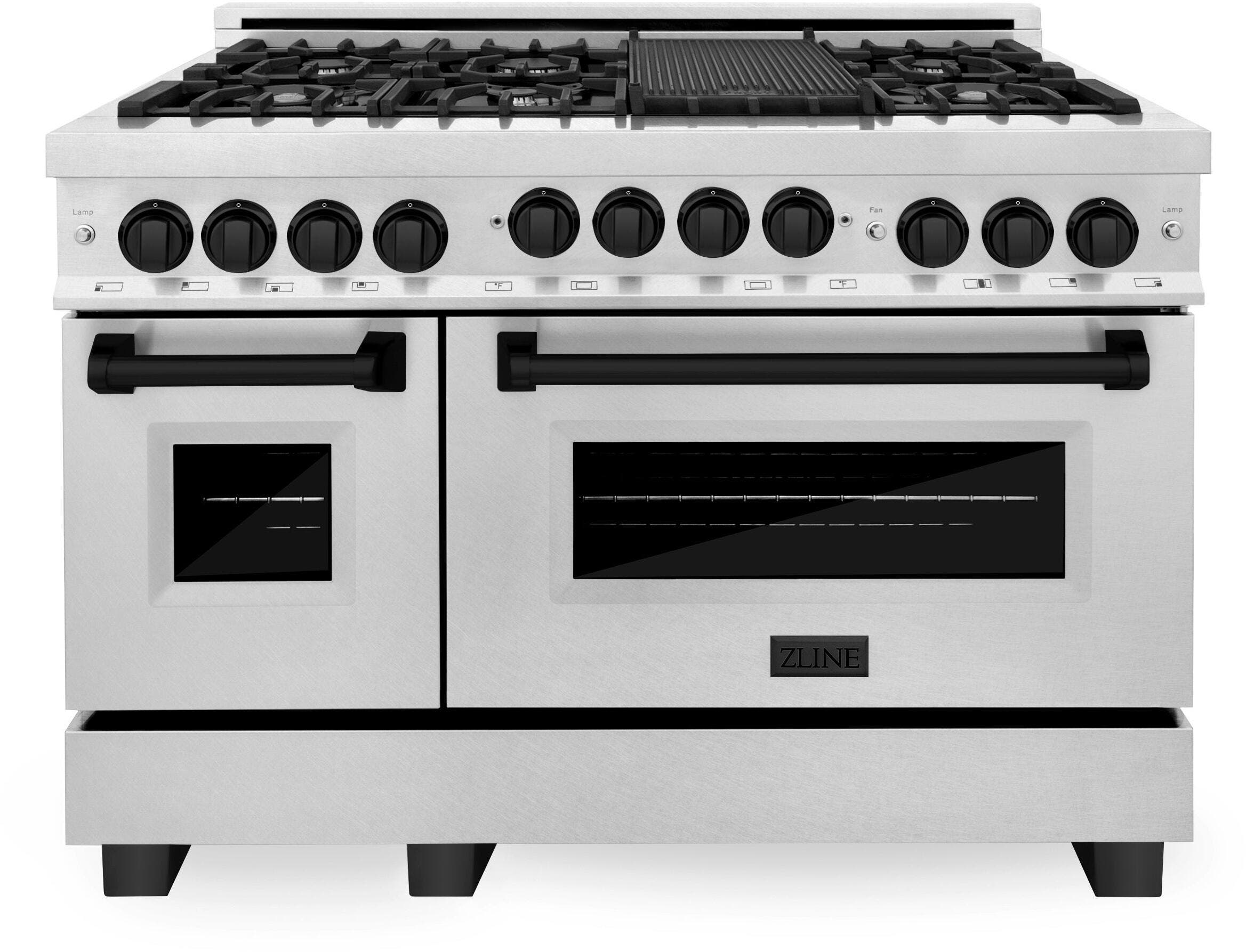 Zline RGSZSN48MB Durasnow Stainless Steel With Matte Black Accents