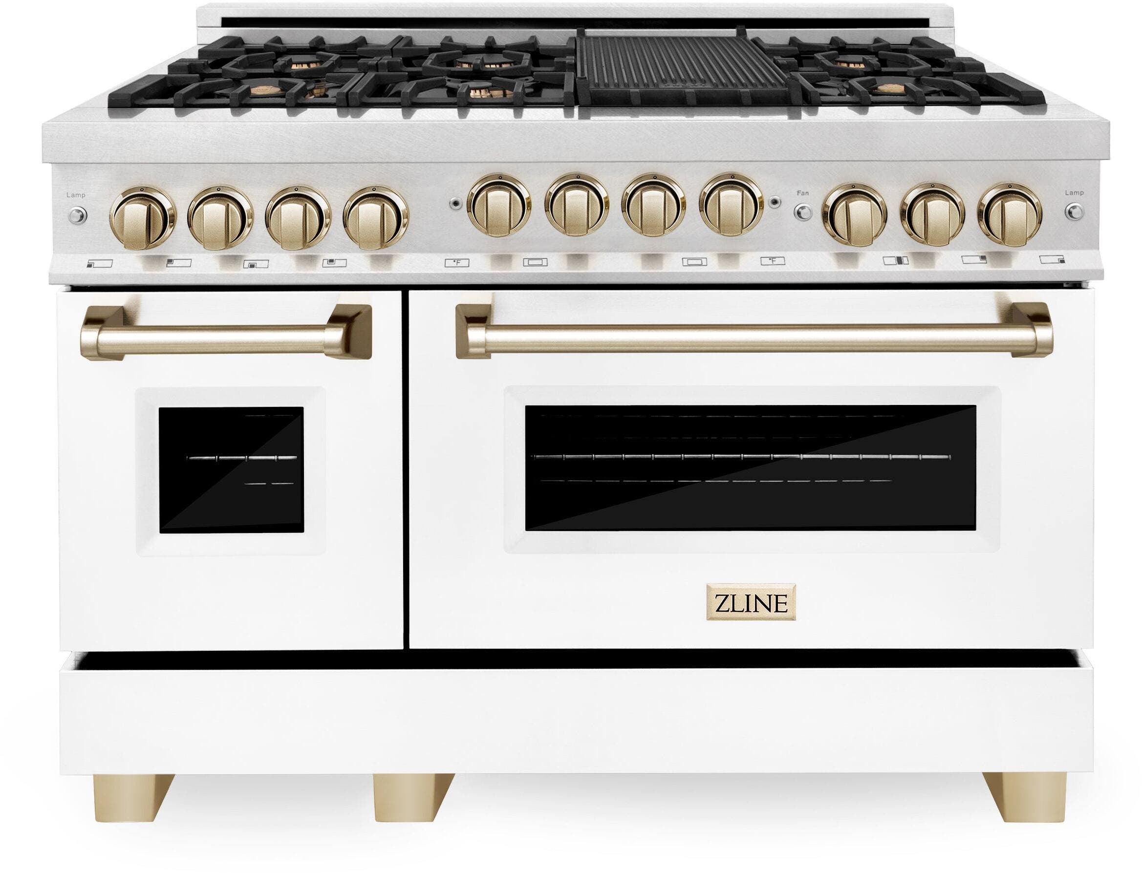Zline RGSZWM48G Durasnow Stainless Steel With White Matte Door And...