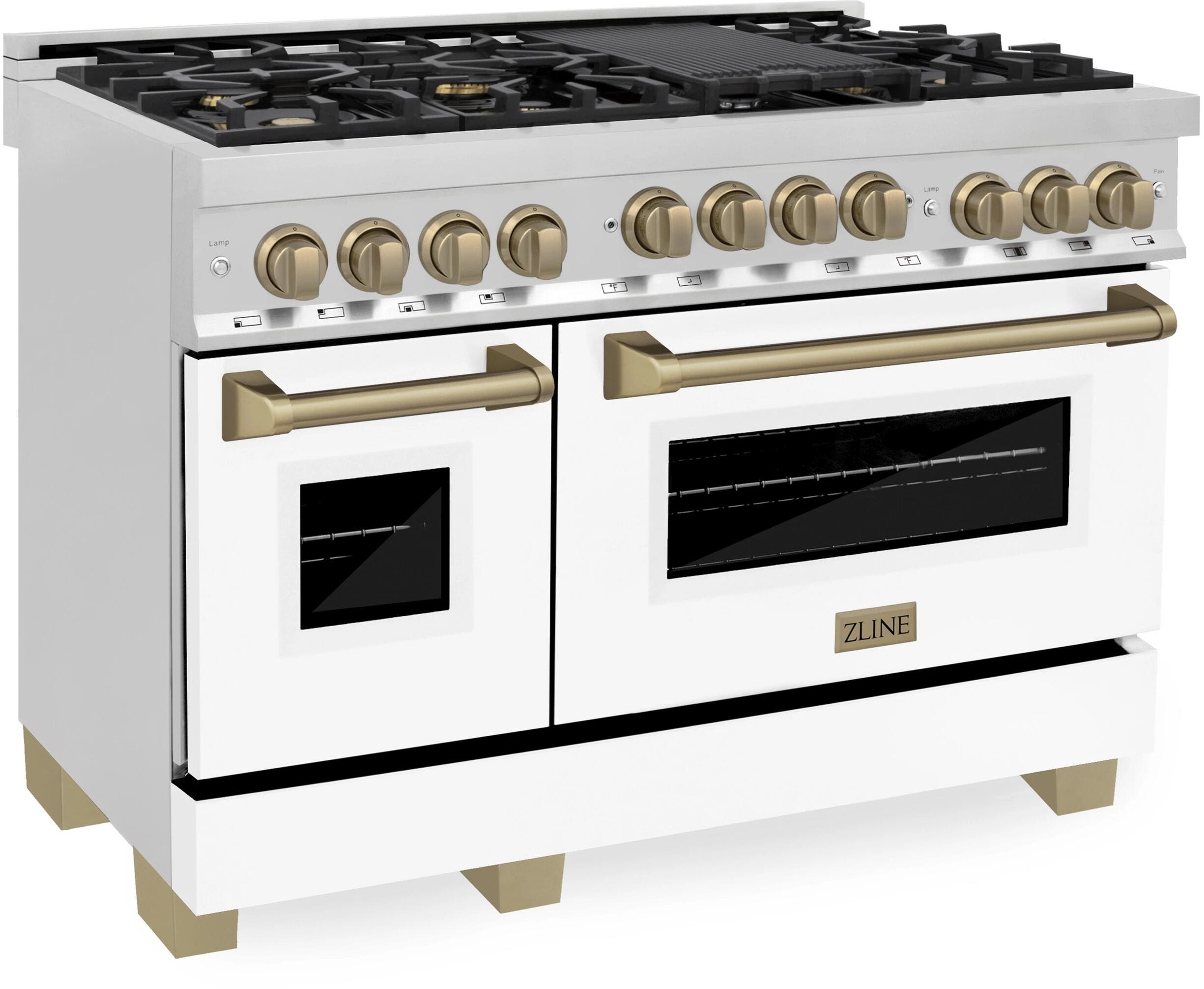 Zline RGZWM48CB Stainless Steel With White Matte Door And Champagn...