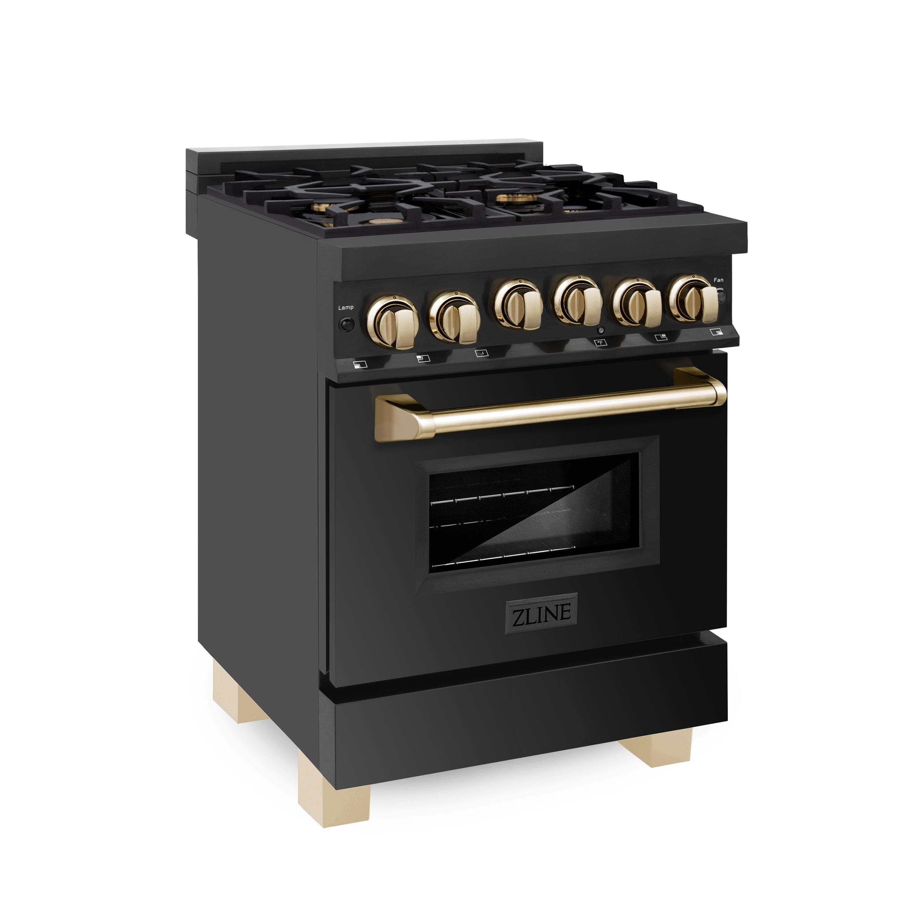 Zline RGBZ24G Black Stainless Steel With Gold Accents