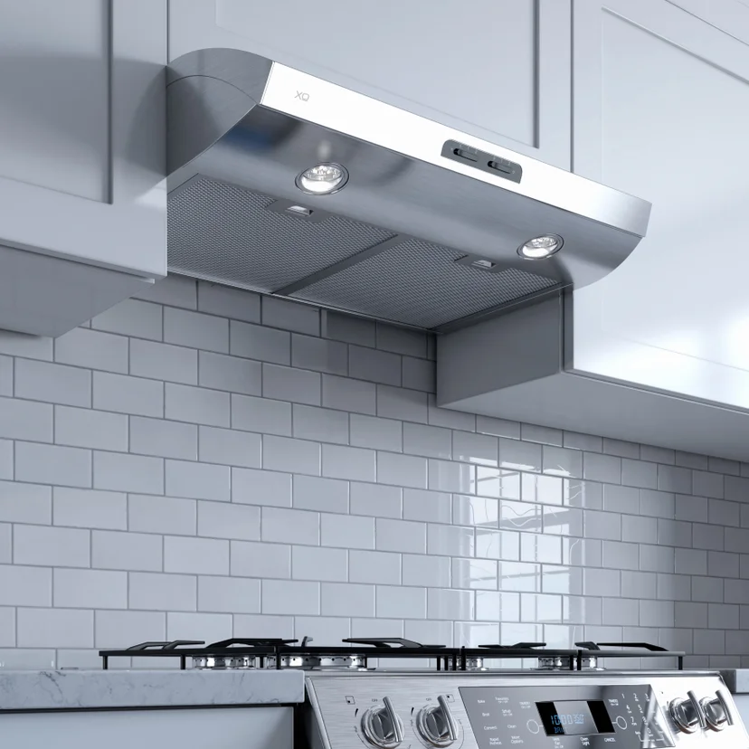 XO Ventilation XOE30W 30 Inch Under Cabinet Range Hood with 350 CFM: Whi...