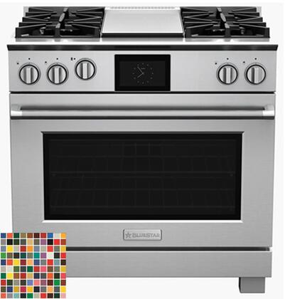 Bluestar BSDF364GCC 36" Dual Fuel Range  w/ 4 Burners, 12" Griddle: Na...