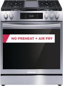 30 Inch Freestanding Gas Range with 5 Sealed Burners, 6.0 cu.ft. Oven Capacity, Air Fry, Total Convection, No Preheat, Touch Screen Controls, Temperature Probe, Steam Bake, Backlit LED Knobs, Sabbath Mode, and ADA Compliant
