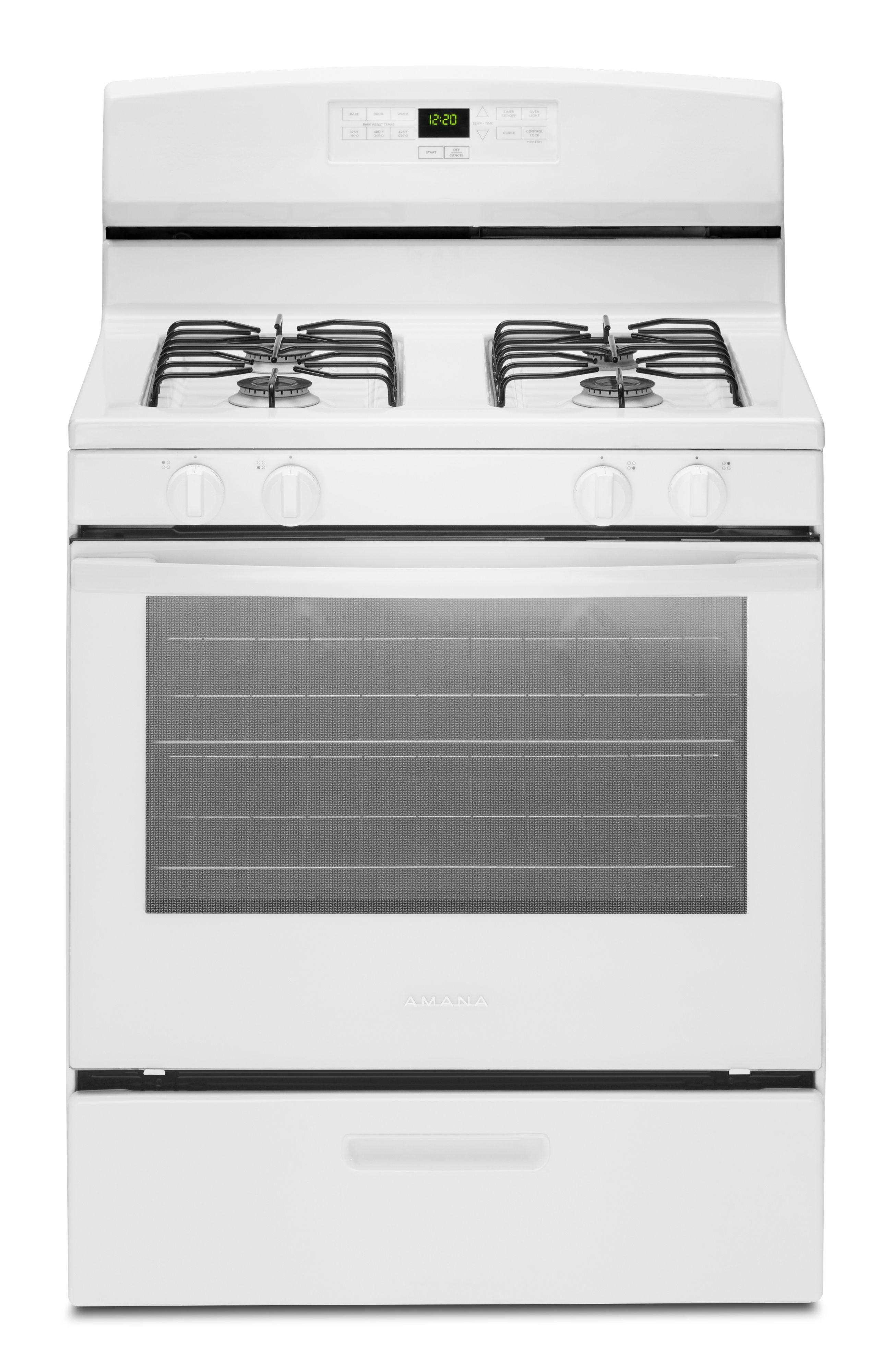 Amana AGR6303MMW 30-inch Gas Range White | Plesser's Appliances