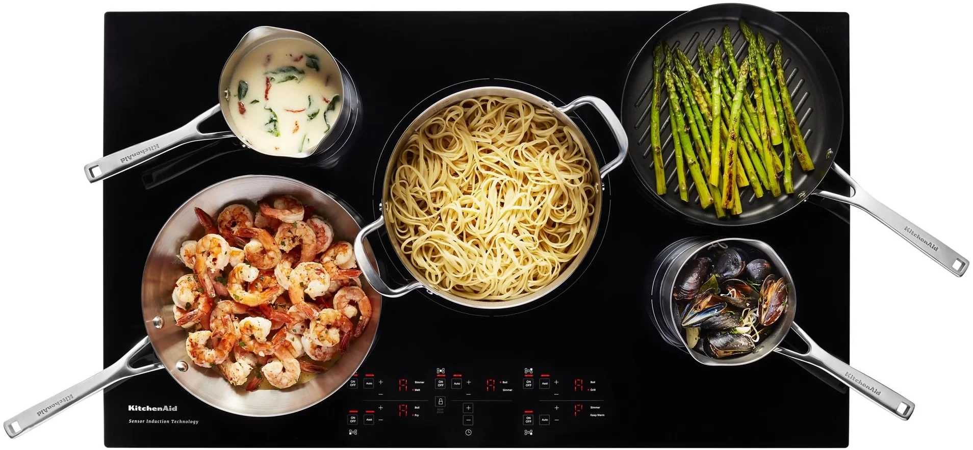 KitchenAid - 36" Built-In Electric Induction Cooktop with 5 Elements and Sensor Induction Technology - Black - Thumbnail 4