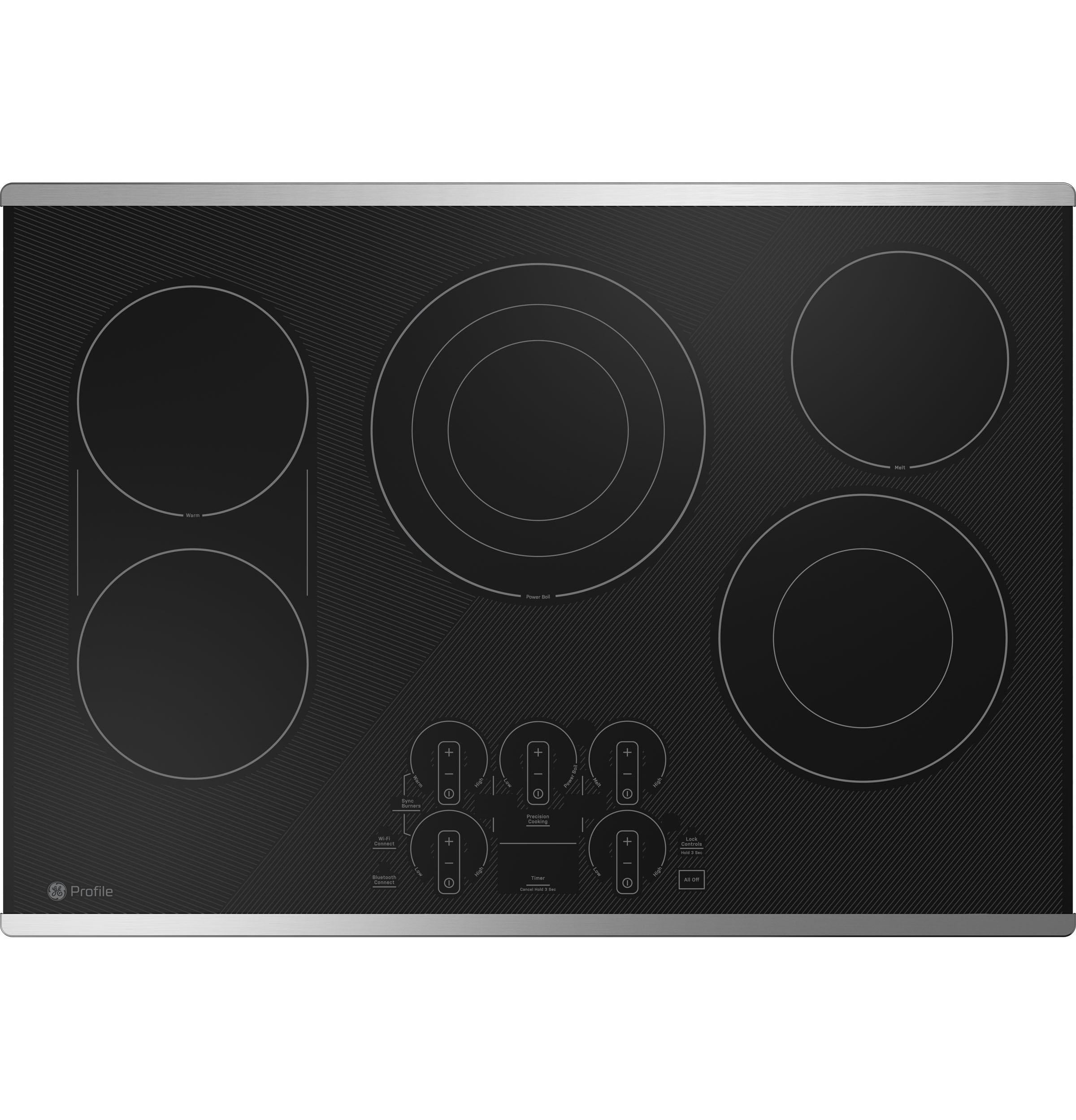 GE PEP9030STSS 30 Inch Electric Cooktop With Radiant Elemens Stainless