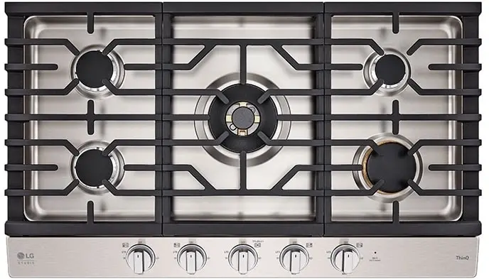 LG Studio CBGS3628S Gas Cooktop Stainless Steel | Plesser's Appliances
