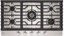 Gas Cooktop with 5 Sealed Burners, Cast Iron Grates, UltraHeat™ Dual Burner, LED Illuminated Knobs, 24K Center Burner, Front Center Knob Controls, Child Lock, and Conversion Kit