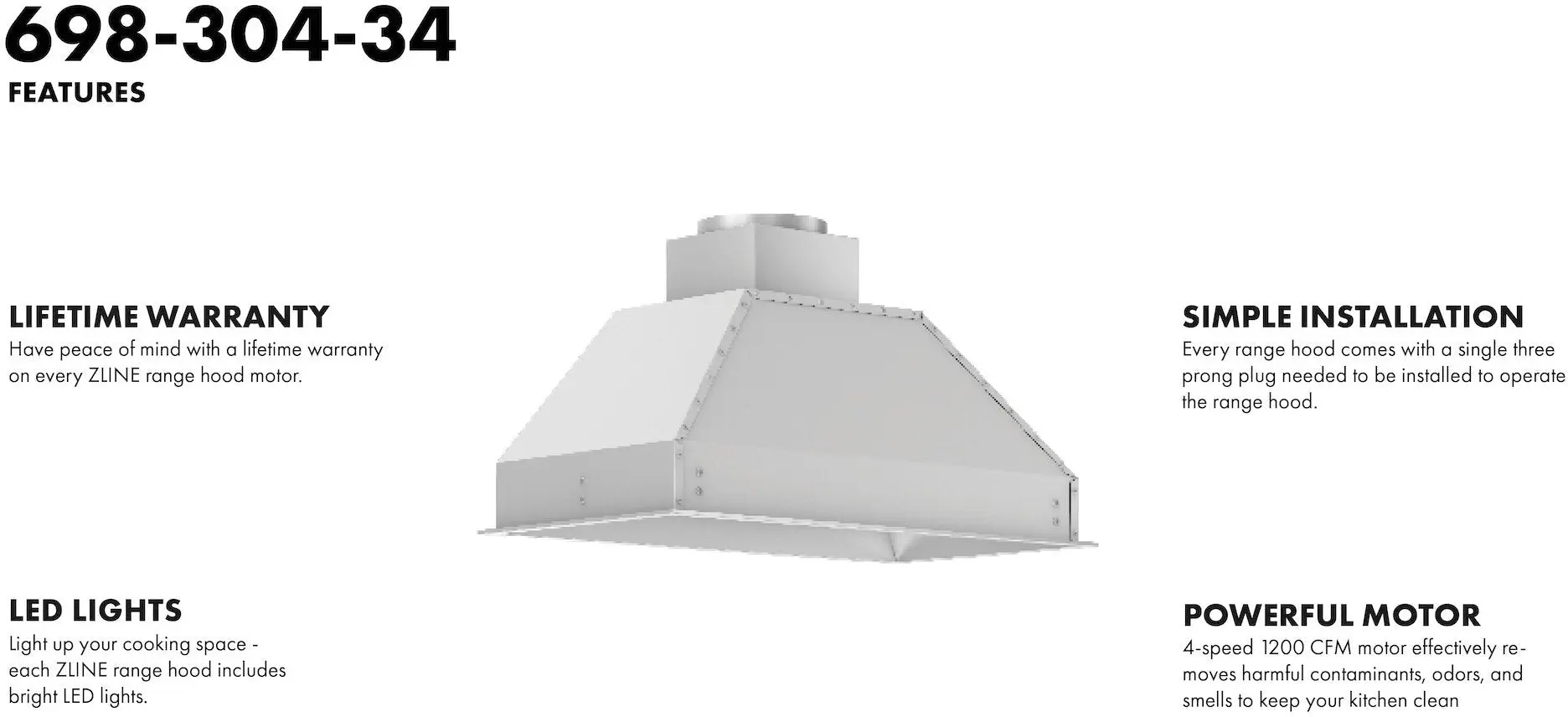 Zline 69830446 Stainless Steel, 46 Inch, 1200 CFM
