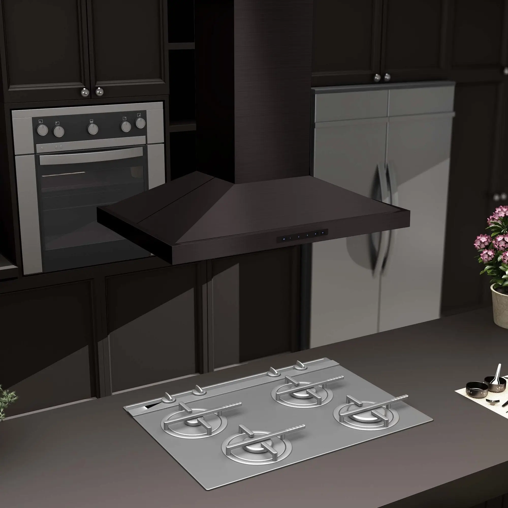 Zline BSGL2IN48 Black Stainless Steel, 48 Inch